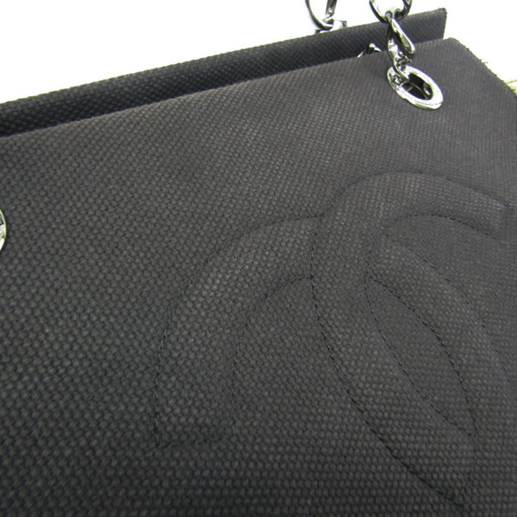 CHANEL Leather & Canvas Tote Bag Black - Picture 4 of 15
